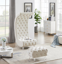 Load image into Gallery viewer, Crescent Cream Velvet Accent Chair