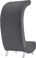 Load image into Gallery viewer, Crescent Grey Velvet Accent Chair