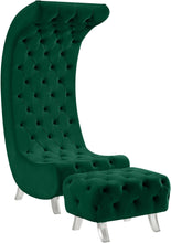 Load image into Gallery viewer, Crescent Green Velvet Accent Chair