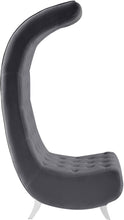 Load image into Gallery viewer, Crescent Grey Velvet Accent Chair