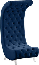 Load image into Gallery viewer, Crescent Navy Velvet Accent Chair