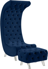 Load image into Gallery viewer, Crescent Navy Velvet Accent Chair