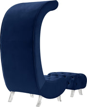 Load image into Gallery viewer, Crescent Navy Velvet Accent Chair