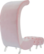 Load image into Gallery viewer, Crescent Pink Velvet Accent Chair