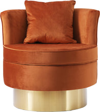 Load image into Gallery viewer, Kendra Cognac Velvet Accent Chair