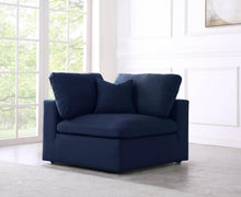 Load image into Gallery viewer, Serene Navy Linen Fabric Deluxe Cloud Corner Chair