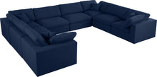 Load image into Gallery viewer, Serene Navy Linen Fabric Deluxe Cloud Modular Sectional