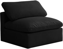 Load image into Gallery viewer, Plush Black Velvet Standard Cloud Modular Armless Chair
