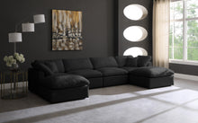 Load image into Gallery viewer, Plush Black Velvet Standard Cloud Modular Sectional