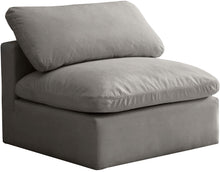 Load image into Gallery viewer, Plush Grey Velvet Standard Cloud Modular Armless Chair