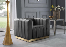 Load image into Gallery viewer, Marlon Grey Velvet Chair