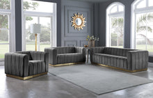 Load image into Gallery viewer, Marlon Grey Velvet Chair