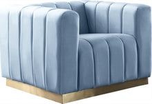 Load image into Gallery viewer, Marlon Sky Blue Velvet Chair