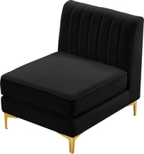 Load image into Gallery viewer, Alina Black Velvet Armless Chair