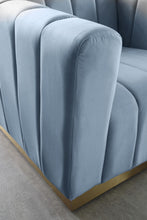 Load image into Gallery viewer, Marlon Sky Blue Velvet Chair