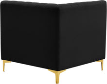 Load image into Gallery viewer, Alina Black Velvet Corner Chair