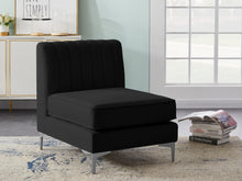 Load image into Gallery viewer, Alina Black Velvet Armless Chair