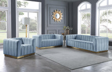 Load image into Gallery viewer, Marlon Sky Blue Velvet Chair