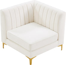Load image into Gallery viewer, Alina Cream Velvet Corner Chair