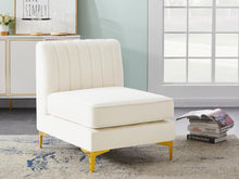 Load image into Gallery viewer, Alina Cream Velvet Armless Chair
