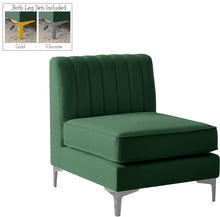 Load image into Gallery viewer, Alina Green Velvet Armless Chair