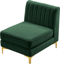 Load image into Gallery viewer, Alina Green Velvet Armless Chair