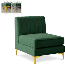 Load image into Gallery viewer, Alina Green Velvet Armless Chair