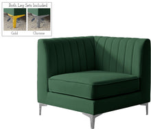 Load image into Gallery viewer, Alina Green Velvet Corner Chair