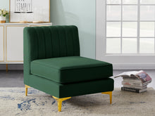 Load image into Gallery viewer, Alina Green Velvet Armless Chair