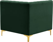 Load image into Gallery viewer, Alina Green Velvet Corner Chair