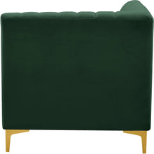 Load image into Gallery viewer, Alina Green Velvet Corner Chair