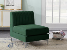 Load image into Gallery viewer, Alina Green Velvet Armless Chair