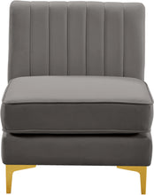 Load image into Gallery viewer, Alina Grey Velvet Armless Chair