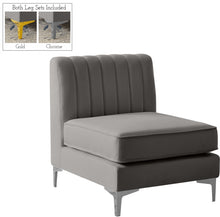 Load image into Gallery viewer, Alina Grey Velvet Armless Chair