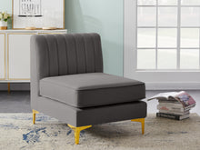 Load image into Gallery viewer, Alina Grey Velvet Armless Chair