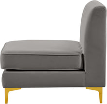Load image into Gallery viewer, Alina Grey Velvet Armless Chair