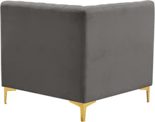 Load image into Gallery viewer, Alina Grey Velvet Corner Chair