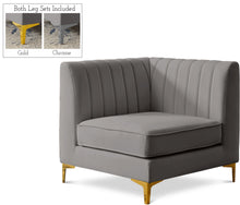 Load image into Gallery viewer, Alina Grey Velvet Corner Chair