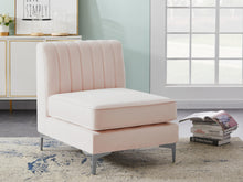 Load image into Gallery viewer, Alina Pink Velvet Armless Chair