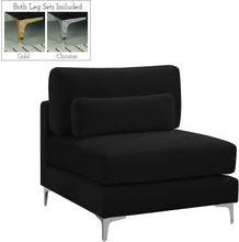 Load image into Gallery viewer, Julia Black Velvet Modular Armless Chair
