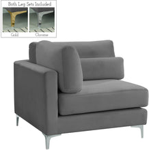 Load image into Gallery viewer, Julia Grey Velvet Modular Corner Chair