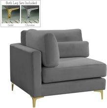 Load image into Gallery viewer, Julia Grey Velvet Modular Corner Chair