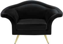 Load image into Gallery viewer, Lips Black Velvet Chair