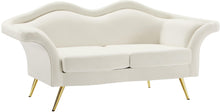 Load image into Gallery viewer, Lips Cream Velvet Loveseat