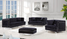 Load image into Gallery viewer, Lucas Black Velvet Ottoman