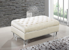 Load image into Gallery viewer, Lucas Cream Velvet Ottoman