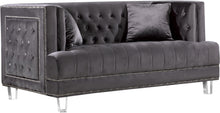 Load image into Gallery viewer, Lucas Grey Velvet Loveseat