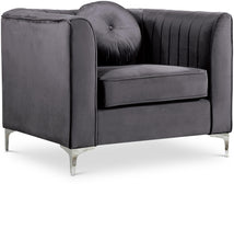 Load image into Gallery viewer, Isabelle Grey Velvet Chair