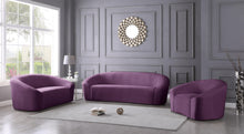 Load image into Gallery viewer, Riley Purple Velvet Loveseat