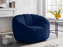 Load image into Gallery viewer, Elijah Navy Velvet Chair